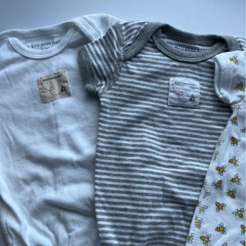 Burts Bees • 3 Piece Bundle Baby Bodysuit Onesies